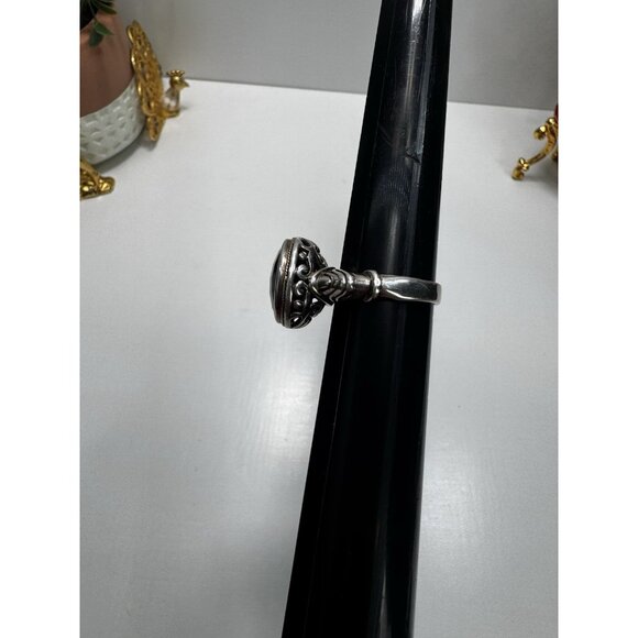 EFFY Luxury 925 Sterling Silver & 14K Gold Black Onyx Ring Sz 8.75 Ornate Signed - Picture 10 of 16